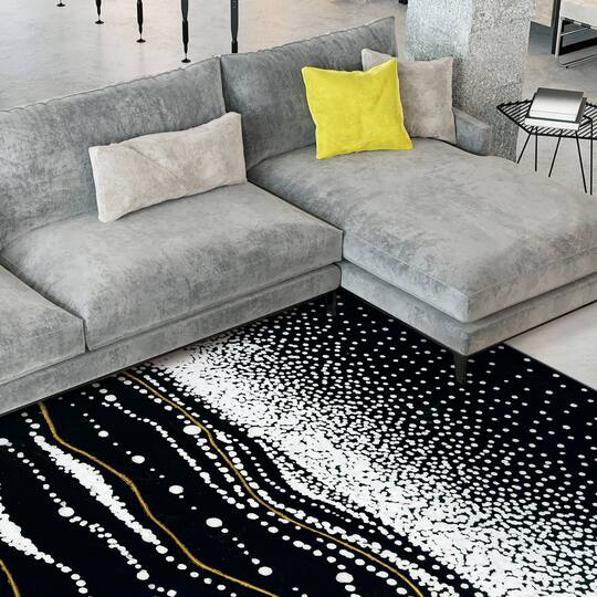 Empire Art Direct 5ft. x 7.5ft. Black Infinity Sands II B Tapis D'Art Washable Area Rug